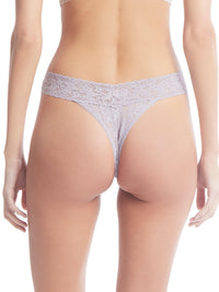 Steel Grey Signature Lace® Original Rise Thong - Back On-Model View, No VPL | Hanky Panky