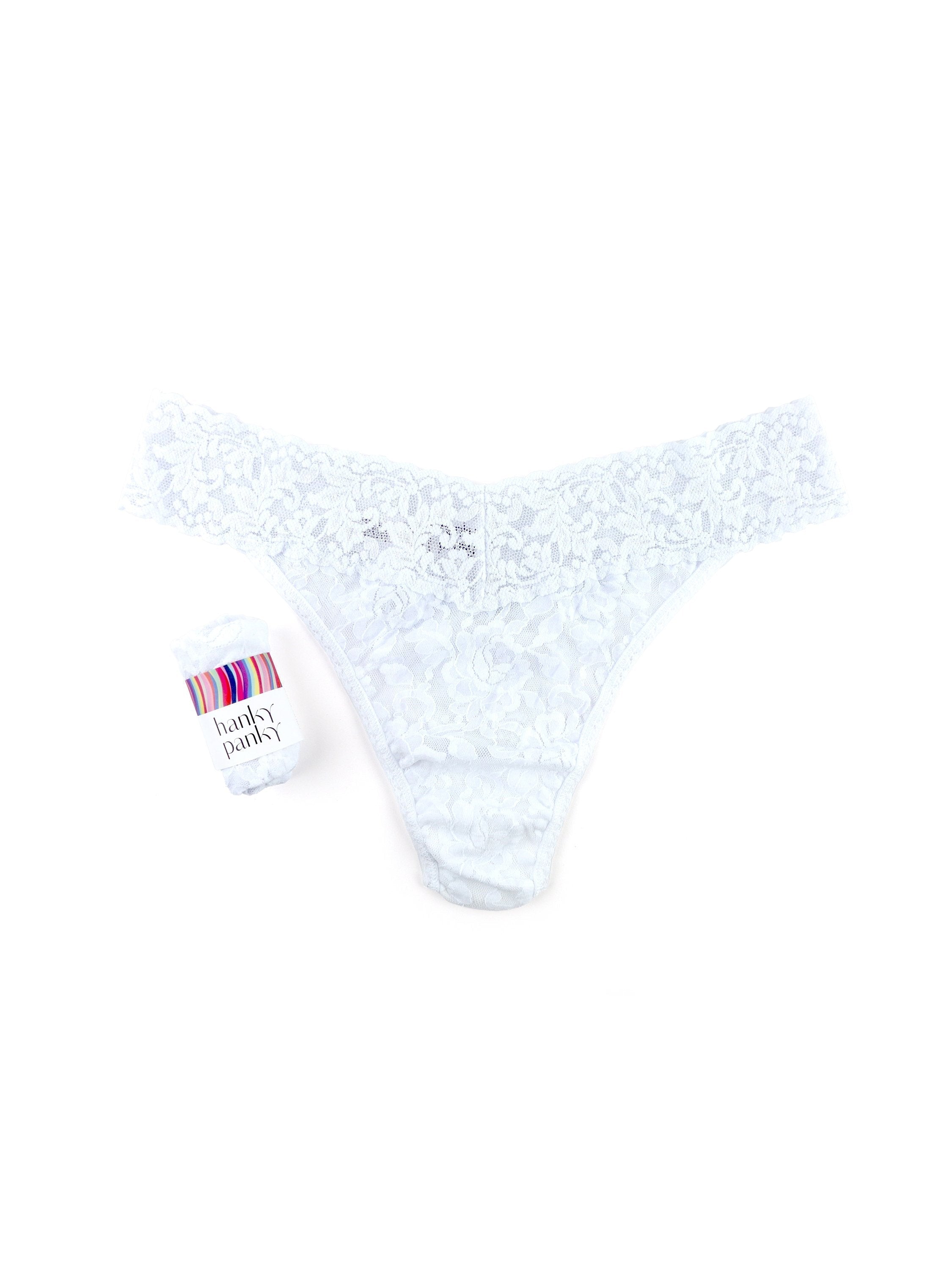 Hanky Panky Signature Lace Original Rise Thong - Navy - $24 - Hand In