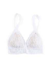Signature Lace Padded Crossover Bralette White
