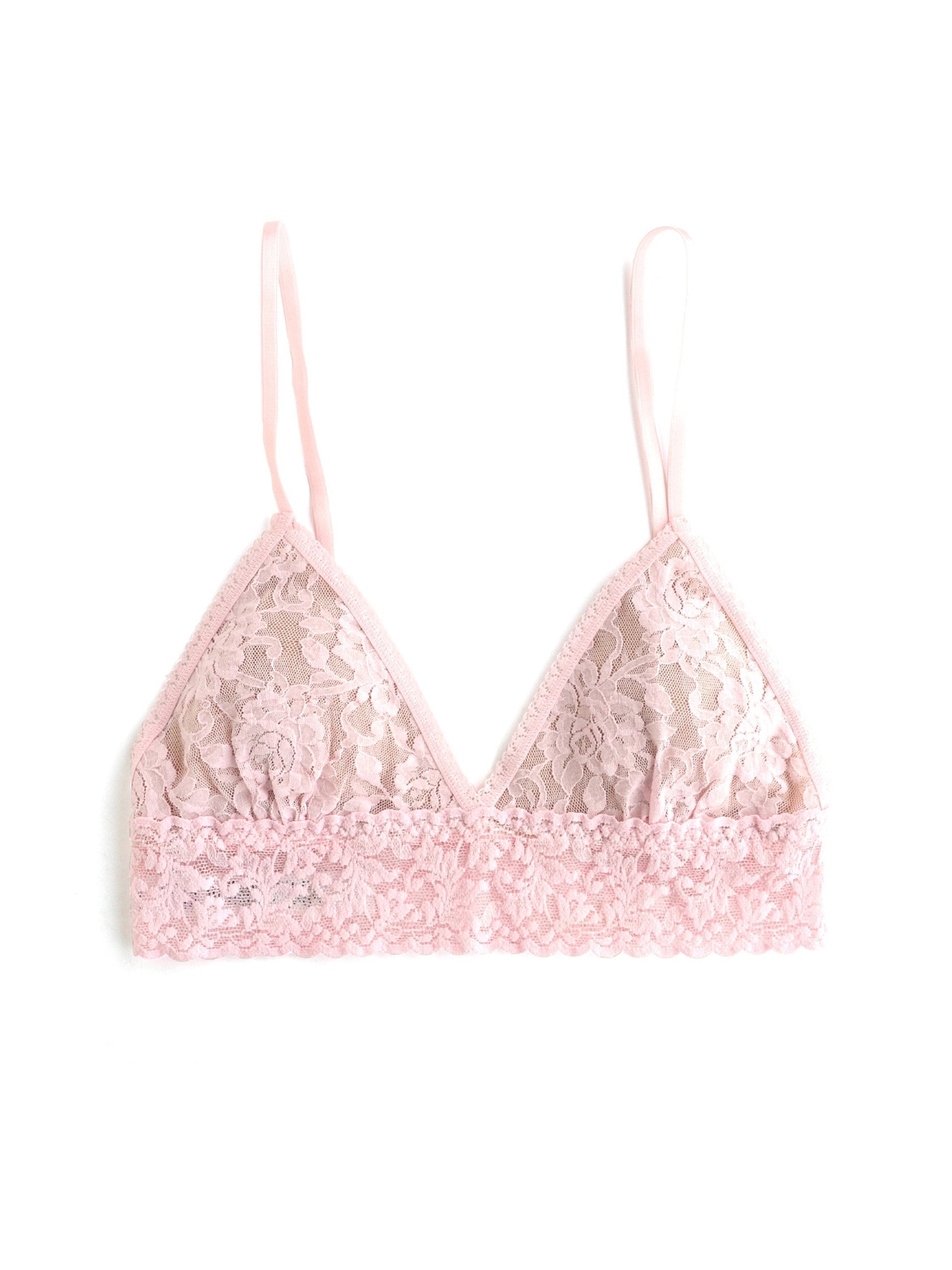 Signature Lace Padded Triangle Bralette Bliss Pink