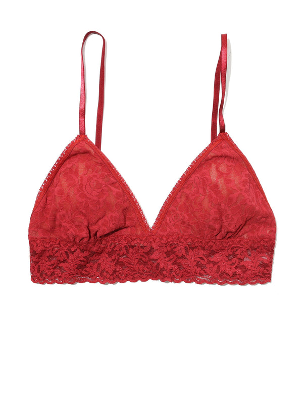 Signature Lace Padded Triangle Bralette Burnt Sienna Red Sale