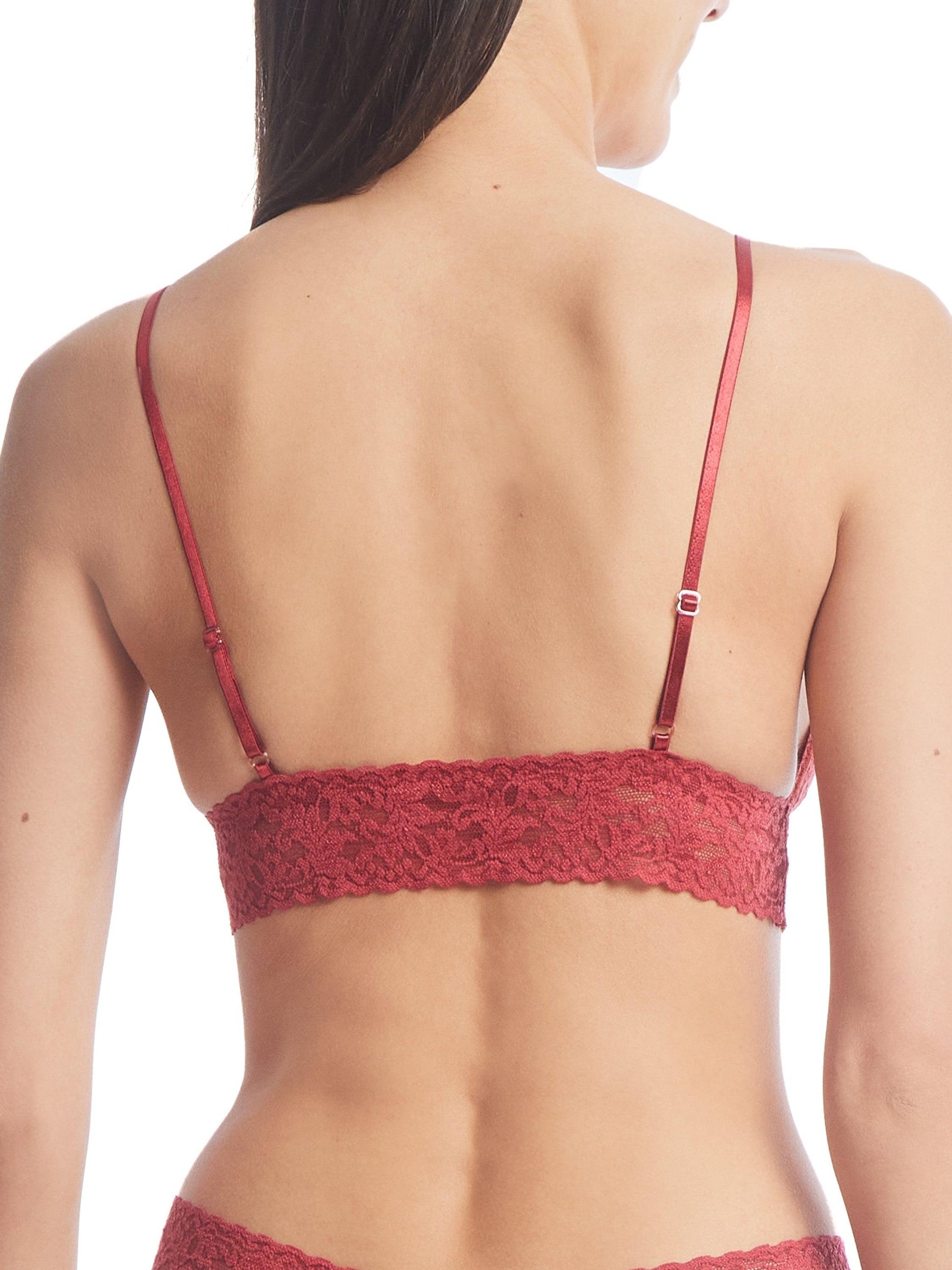 Signature Lace Padded Triangle Bralette Burnt Sienna Red Sale