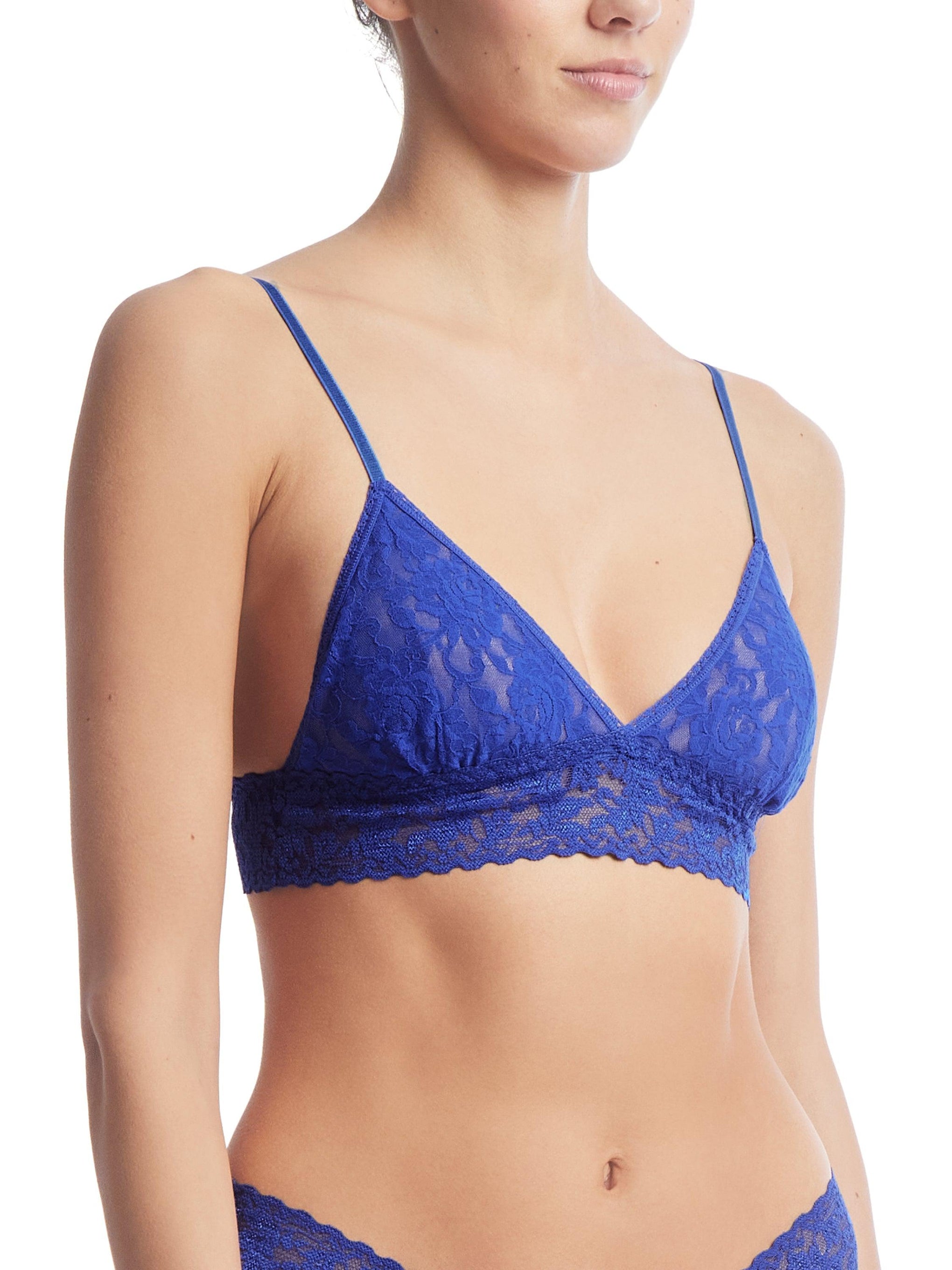 French Connection 2 pack triangle bralette in white and blue bay