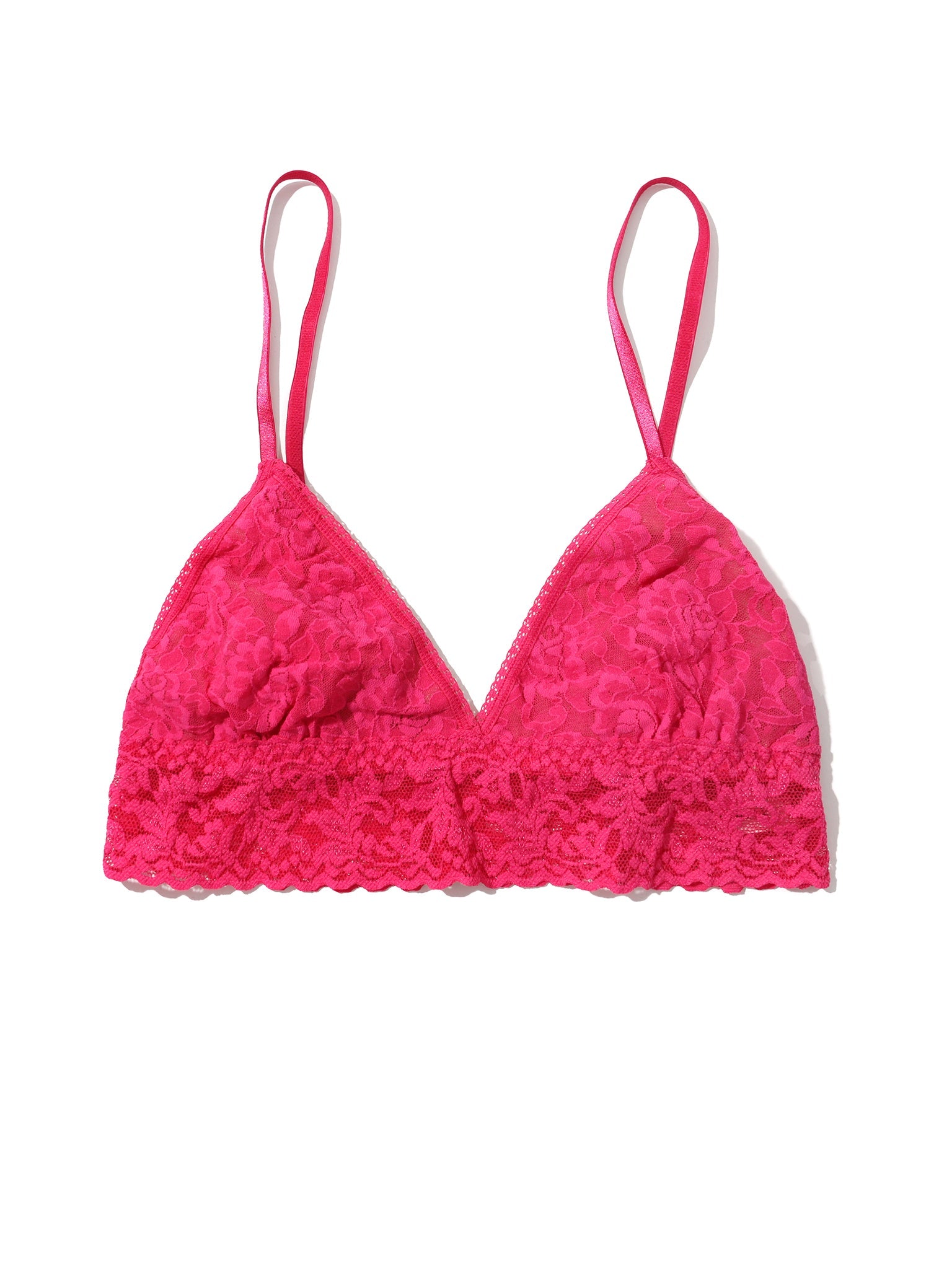 Signature Lace Padded Triangle Bralette Morning Glory Pink