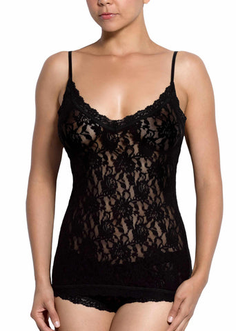 Signature Lace® V-Front Cami Black - Front View On Model | Hanky Panky