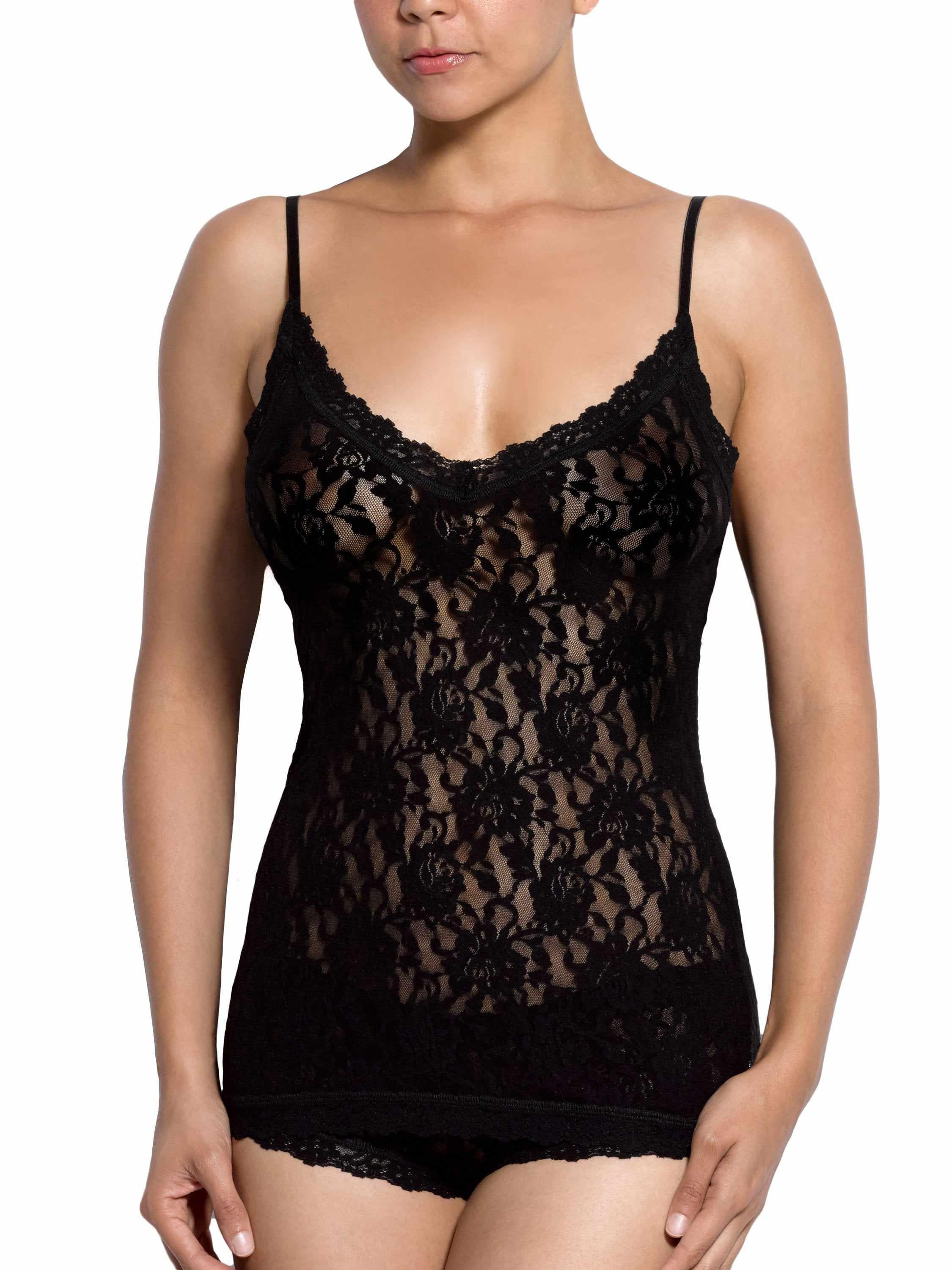 Signature Lace® V-Front Cami Black - Front View On Model | Hanky Panky