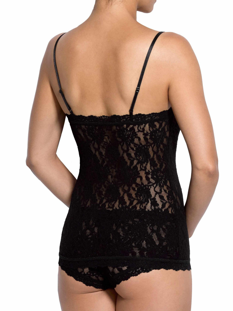 Signature Lace® V-Front Cami Black - Back View On Model | Hanky Panky
