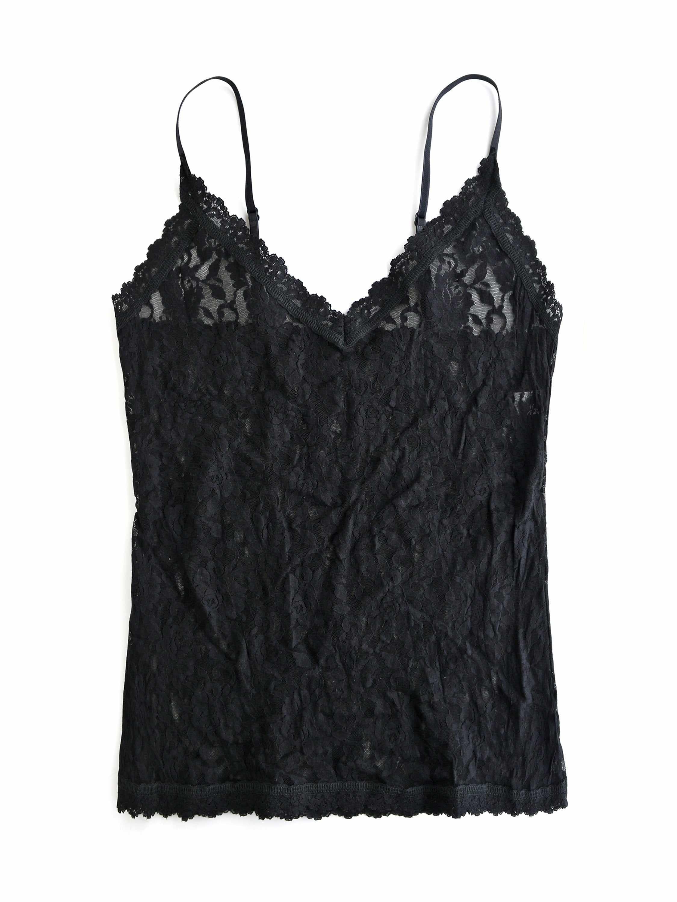 Signature Lace® V-Front Cami Black - Flat Lay Detail | Hanky Panky