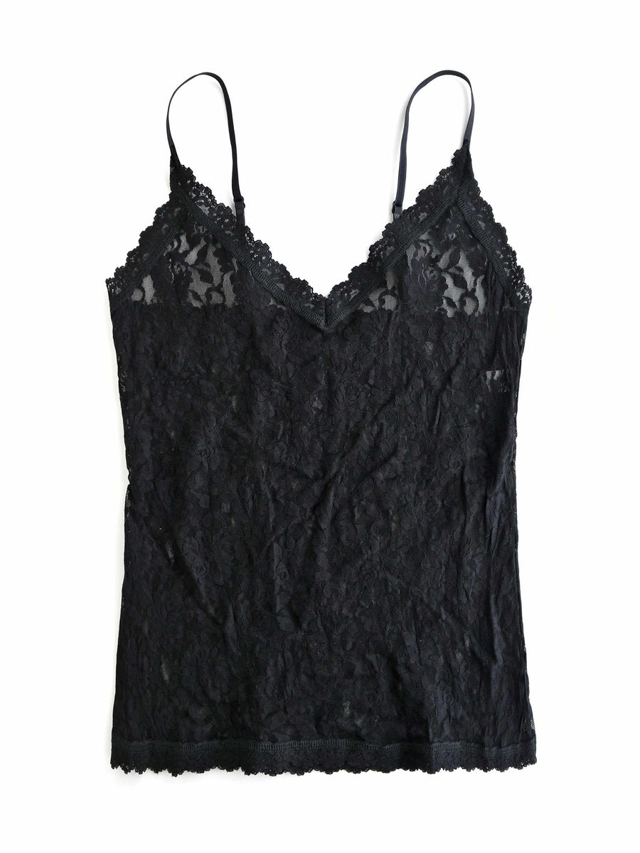 Signature Lace® V-Front Cami Black - Flat Lay Detail | Hanky Panky