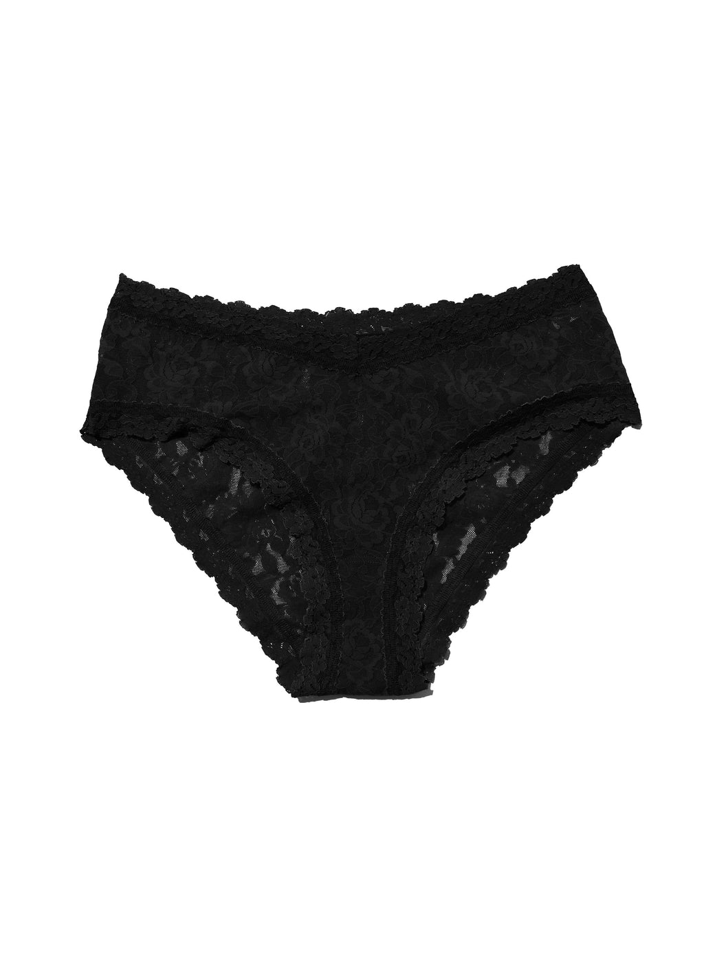 Signature Lace V-Front Cheeky Black