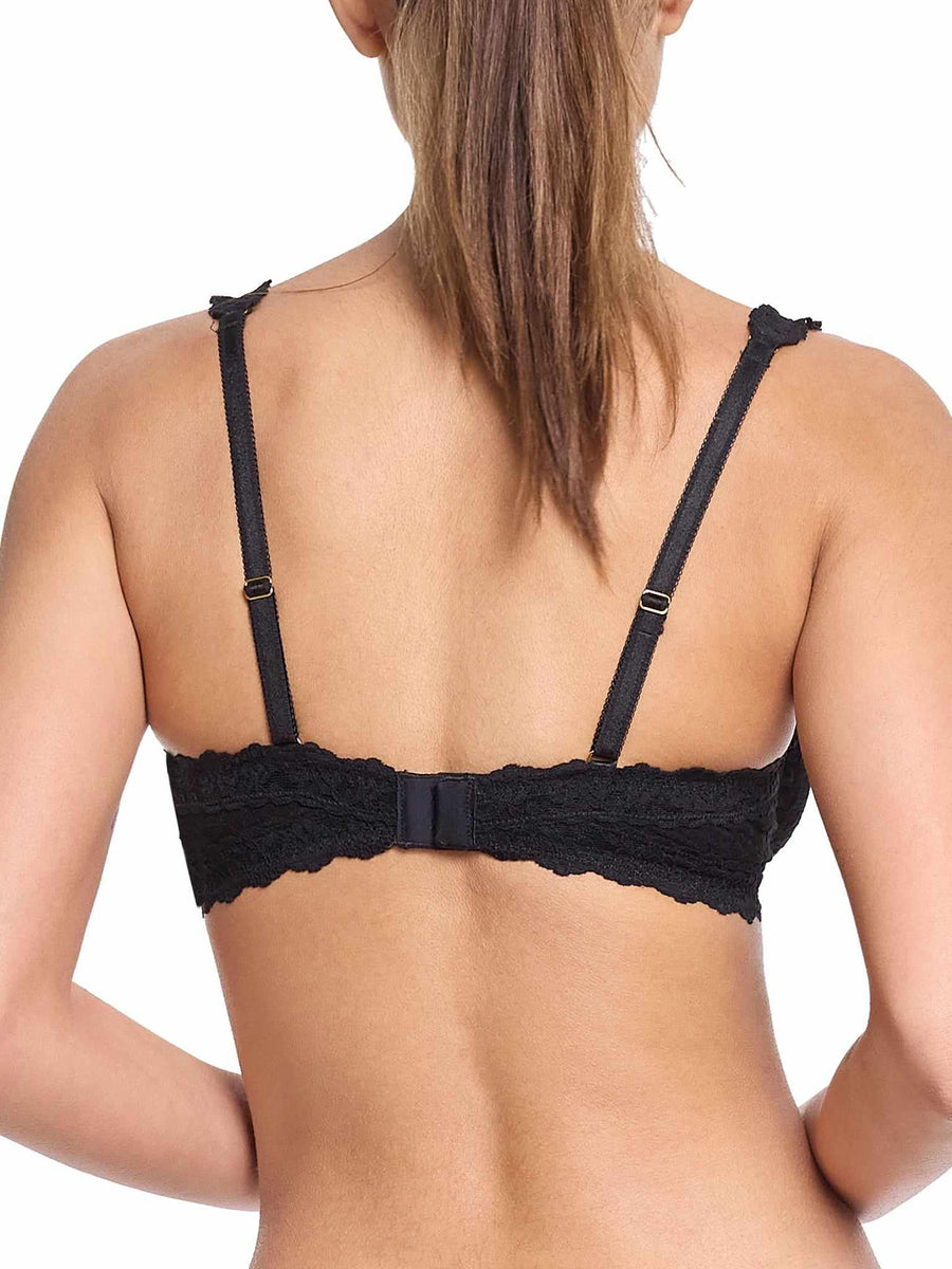 Signature Lace® Black Balconette Bra - Back View, Adjustable Straps Detail | Hanky Panky