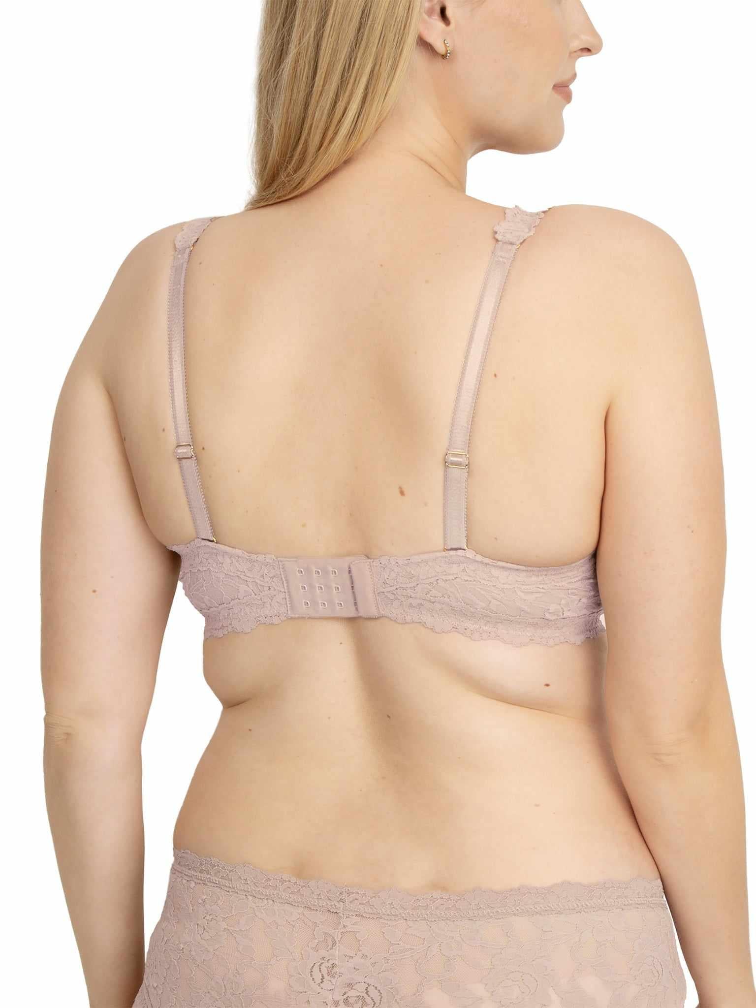 Chai Lace Balconette Bra - Back View Multi-Hook Closure, Curvy Fit | Hanky Panky