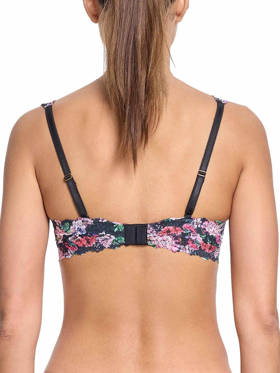 Dark Peonies Signature Lace® Balconette Bra - Back View, Adjustable Straps & Hook Closure | Hanky Panky