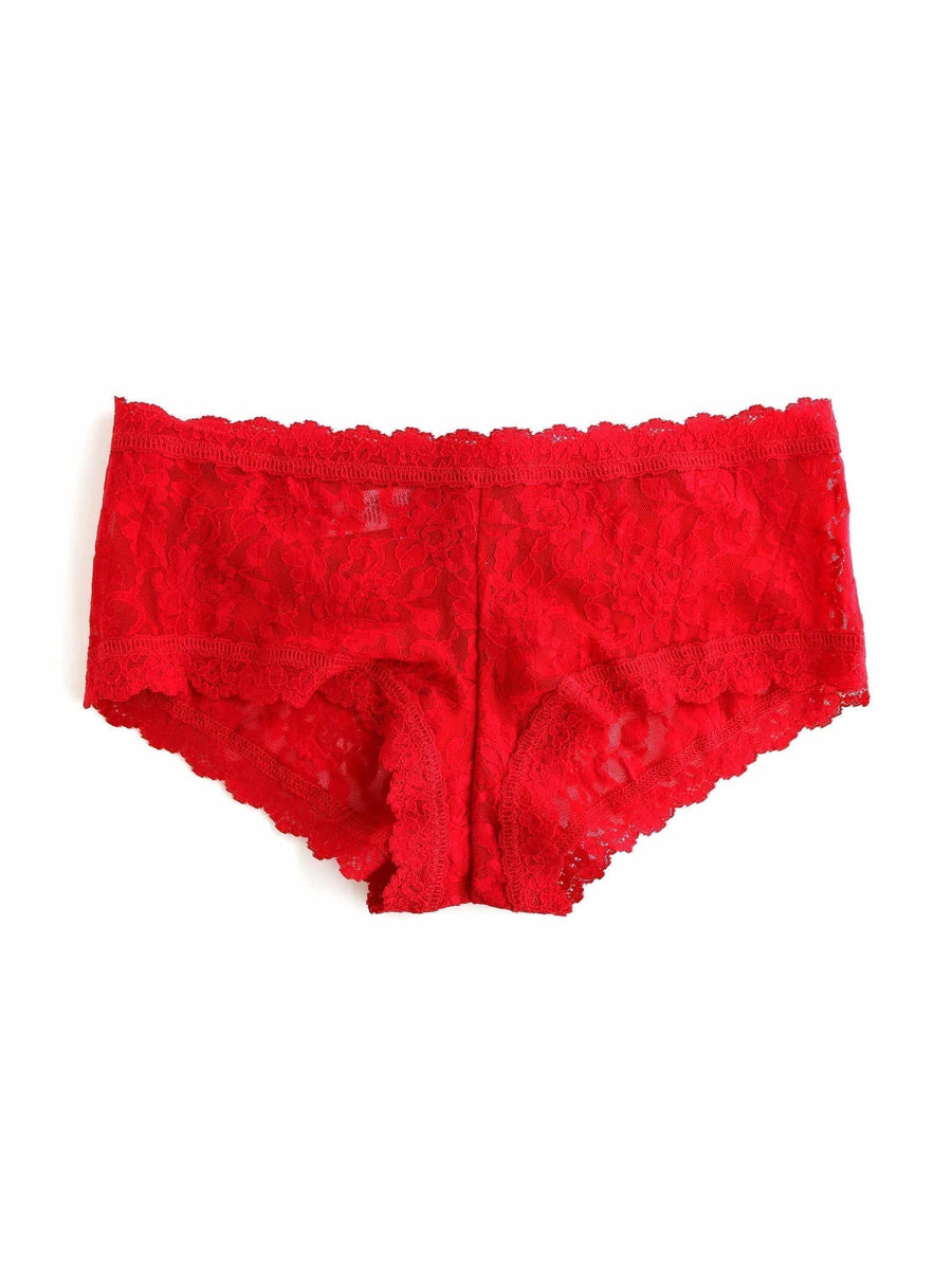 Red Signature Lace® Boyshort - Flat Lay Back View, Red Lace Boyshort Underwear | Hanky Panky
