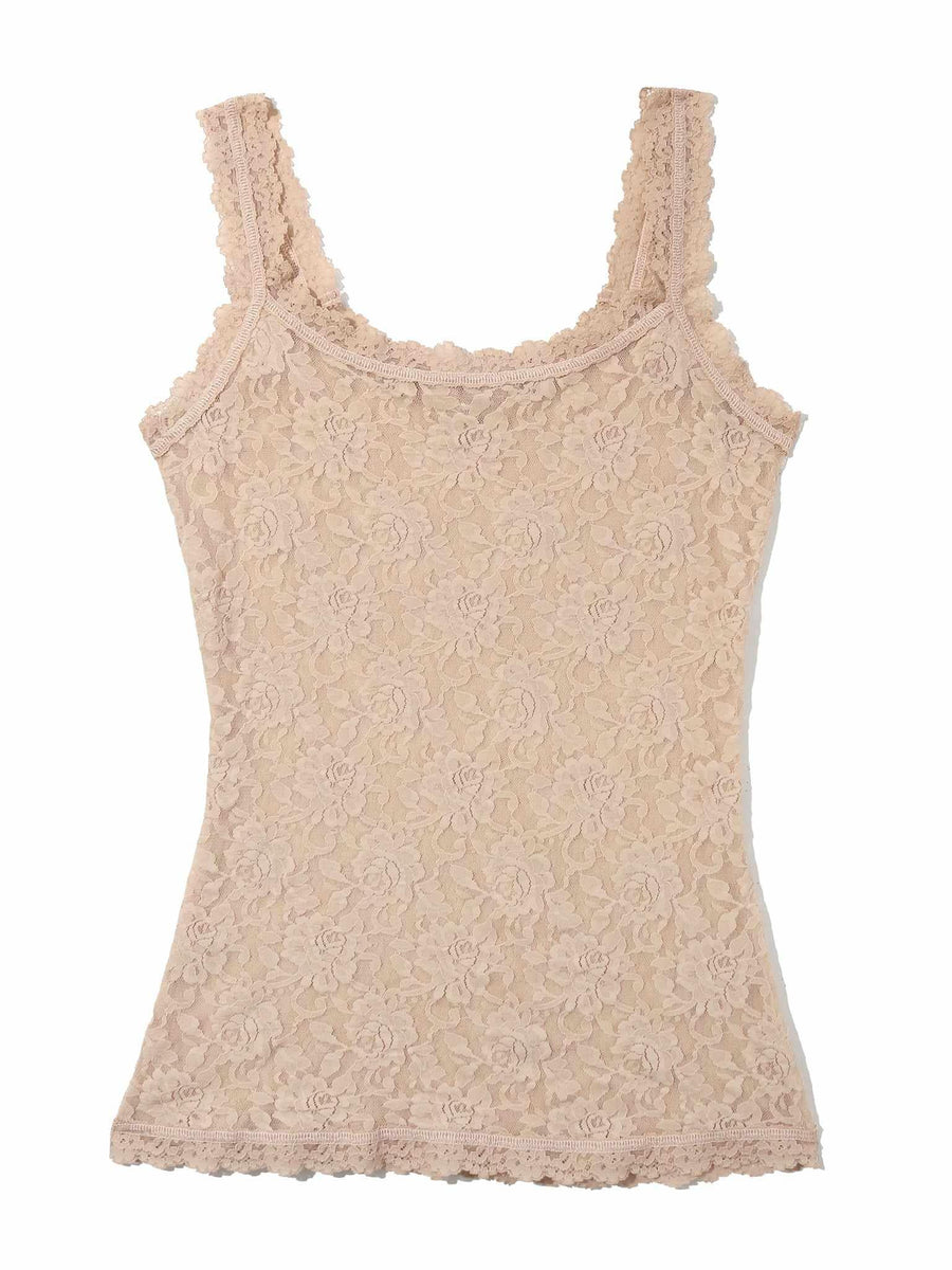 Signature Lace® Classic Cami in Chai - Flat Lay Front View, Beige Lace Camisole | Hanky Panky