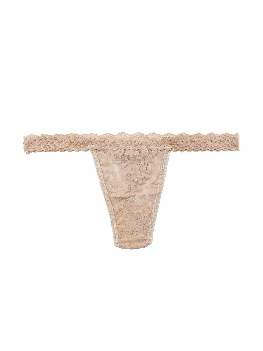 Chai Signature Lace® G-String - Flat Lay Front, Stretchy Floral Lace G-String Underwear for Women | Hanky Panky