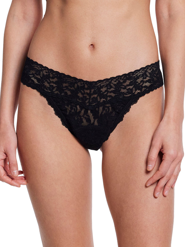 Signature Lace® Leakproof Original Rise Thong Black