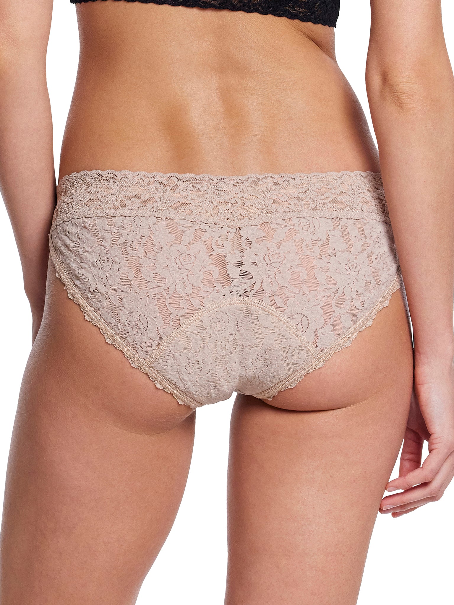 Chai Signature Lace® Leakproof V-Kini - Full Coverage Back View On Model | Hanky Panky