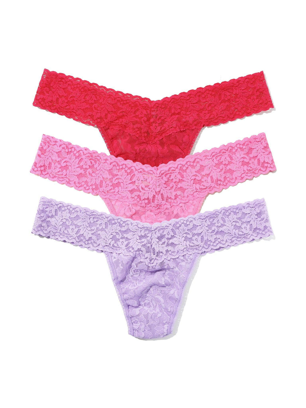 4911® Signature Lace® Low Rise Matchbox 3 Pack Lavender Fields/Taffy/Coral