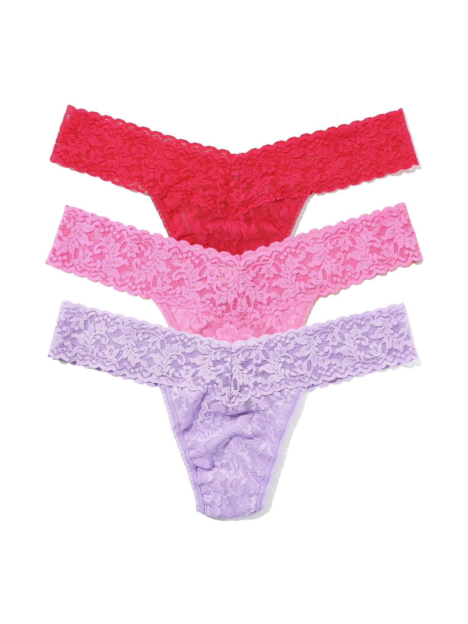 4911® Signature Lace® Low Rise Matchbox 3 Pack Lavender Fields/Taffy/Coral