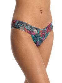 Signature Lace® Low Rise Printed Thong And Saxx Drop Temp Cooling Cotton Boxer Brief Fruity Palm - Aqua