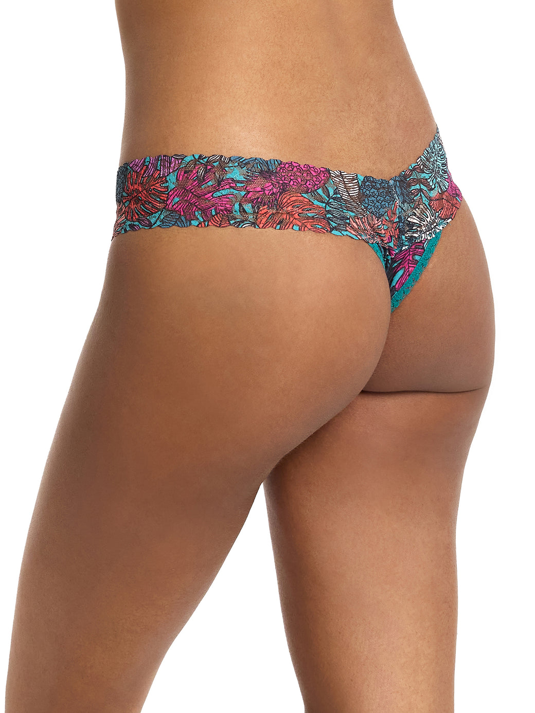 Signature Lace® Low Rise Printed Thong And Saxx Drop Temp Cooling Cotton Boxer Brief Fruity Palm - Aqua
