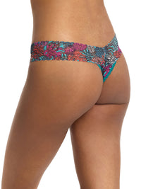 Signature Lace® Low Rise Printed Thong And Saxx Drop Temp Cooling Cotton Boxer Brief Fruity Palm - Aqua