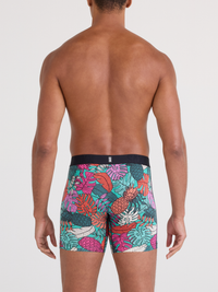 Signature Lace® Low Rise Printed Thong And Saxx Drop Temp Cooling Cotton Boxer Brief Fruity Palm - Aqua