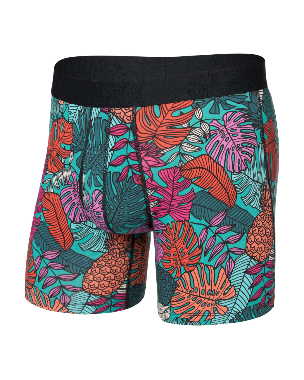 Signature Lace® Low Rise Printed Thong And Saxx Drop Temp Cooling Cotton Boxer Brief Fruity Palm - Aqua