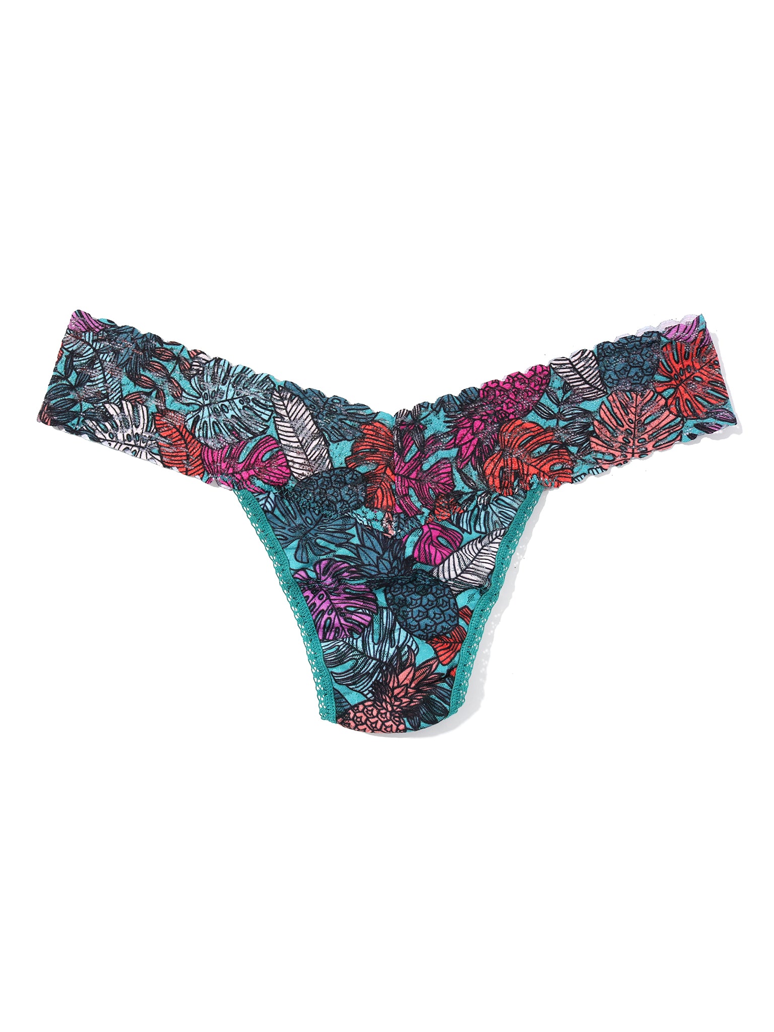 Signature Lace® Low Rise Printed Thong And Saxx Drop Temp Cooling Cotton Boxer Brief Fruity Palm - Aqua