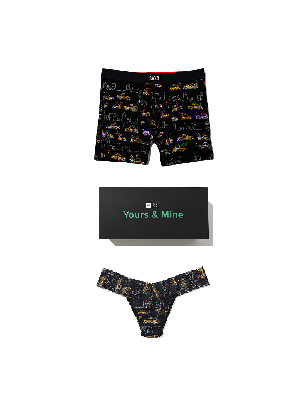 Signature Lace® Low Rise Thong And Saxx Super Soft Vibe Boxer Brief Hail The Holidays - Black Sale