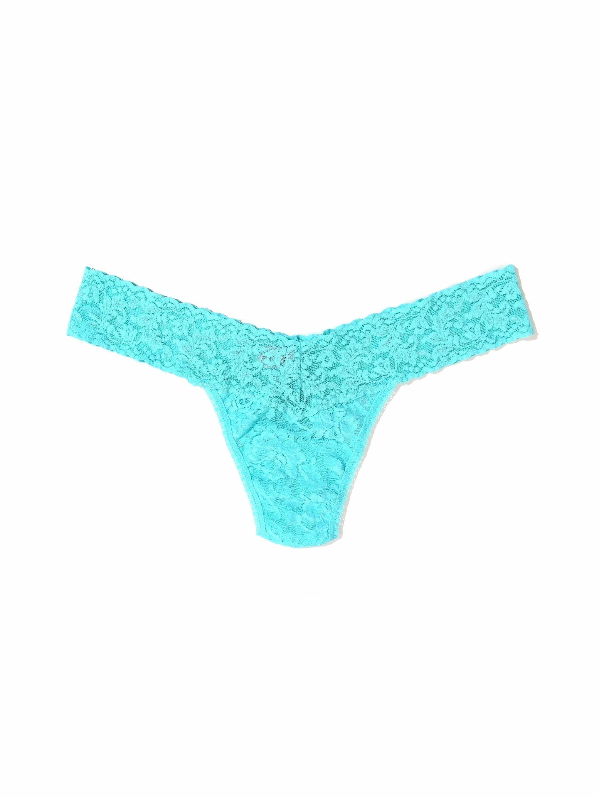 4911® Signature Lace® Low Rise Thong Aquatic Blue