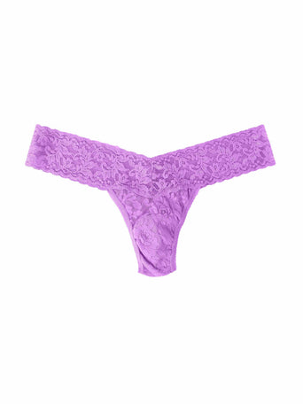Candied Violet Signature Lace® Low Rise Thong - Flat Lay Front View | Hanky Panky