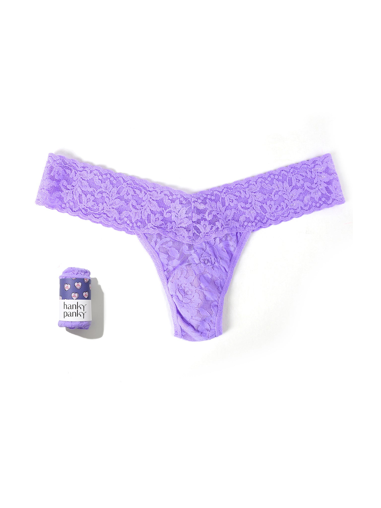 4911® Signature Lace® Low Rise Thong Candy Heart Electric Orchid Purple