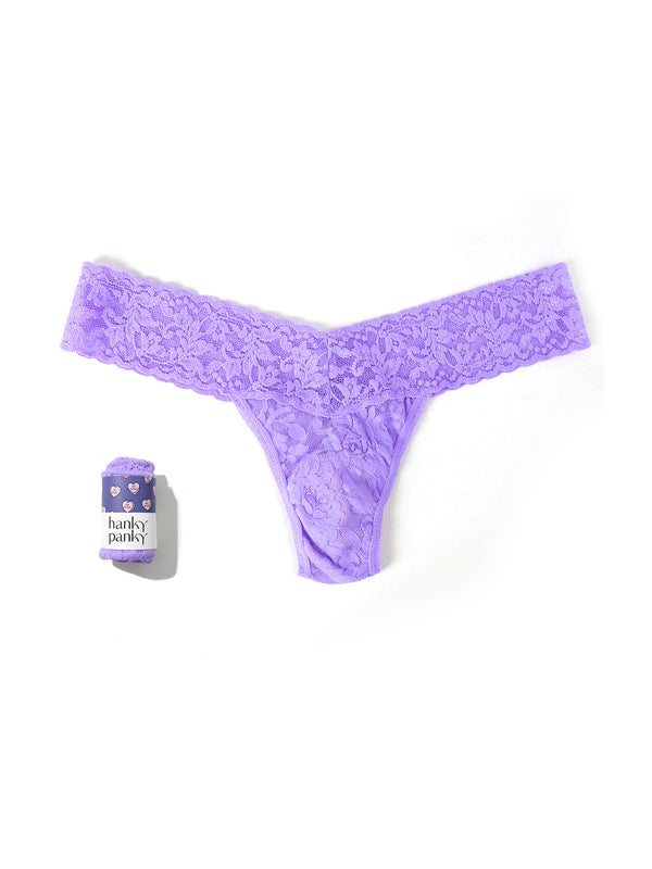 4911® Signature Lace® Low Rise Thong Candy Heart Electric Orchid Purple