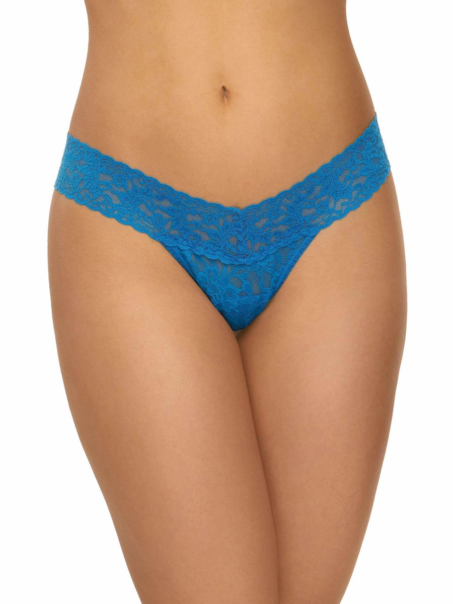 Signature Lace® Low Rise Thong Cerulean Blue