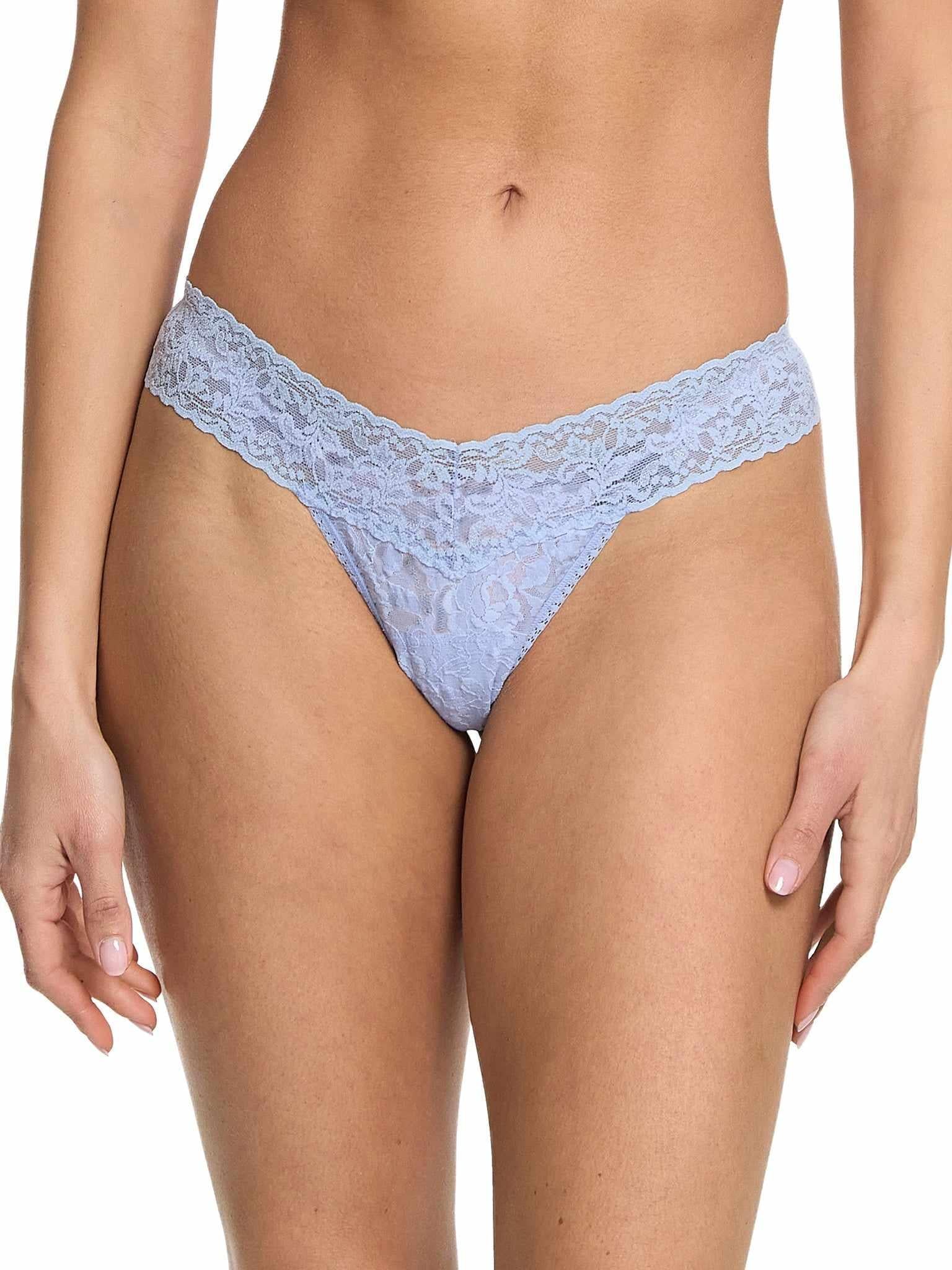 Signature Lace® Low Rise Thong Clarity Blue