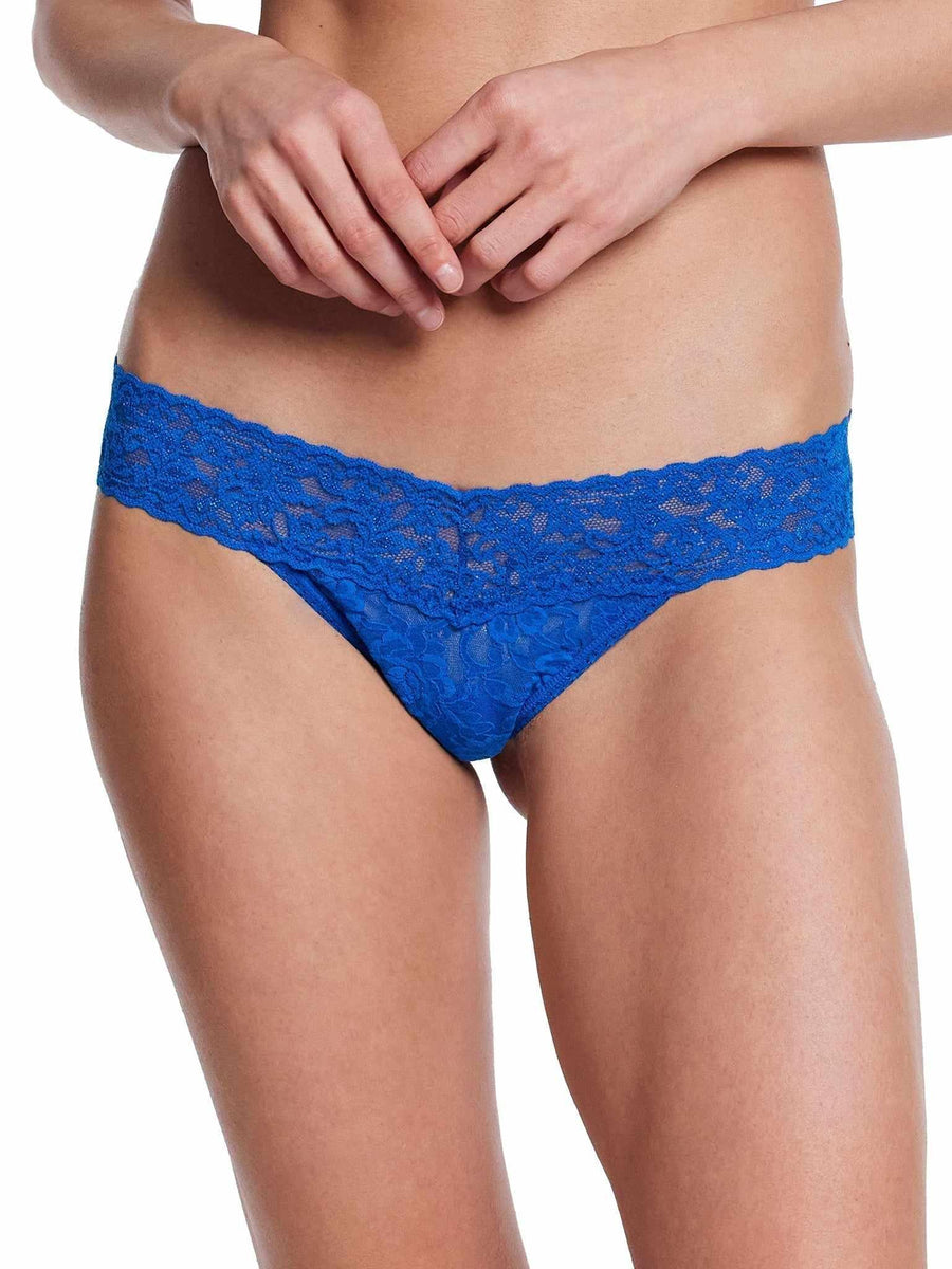 Signature Lace® Low Rise Thong Deep Dive Blue