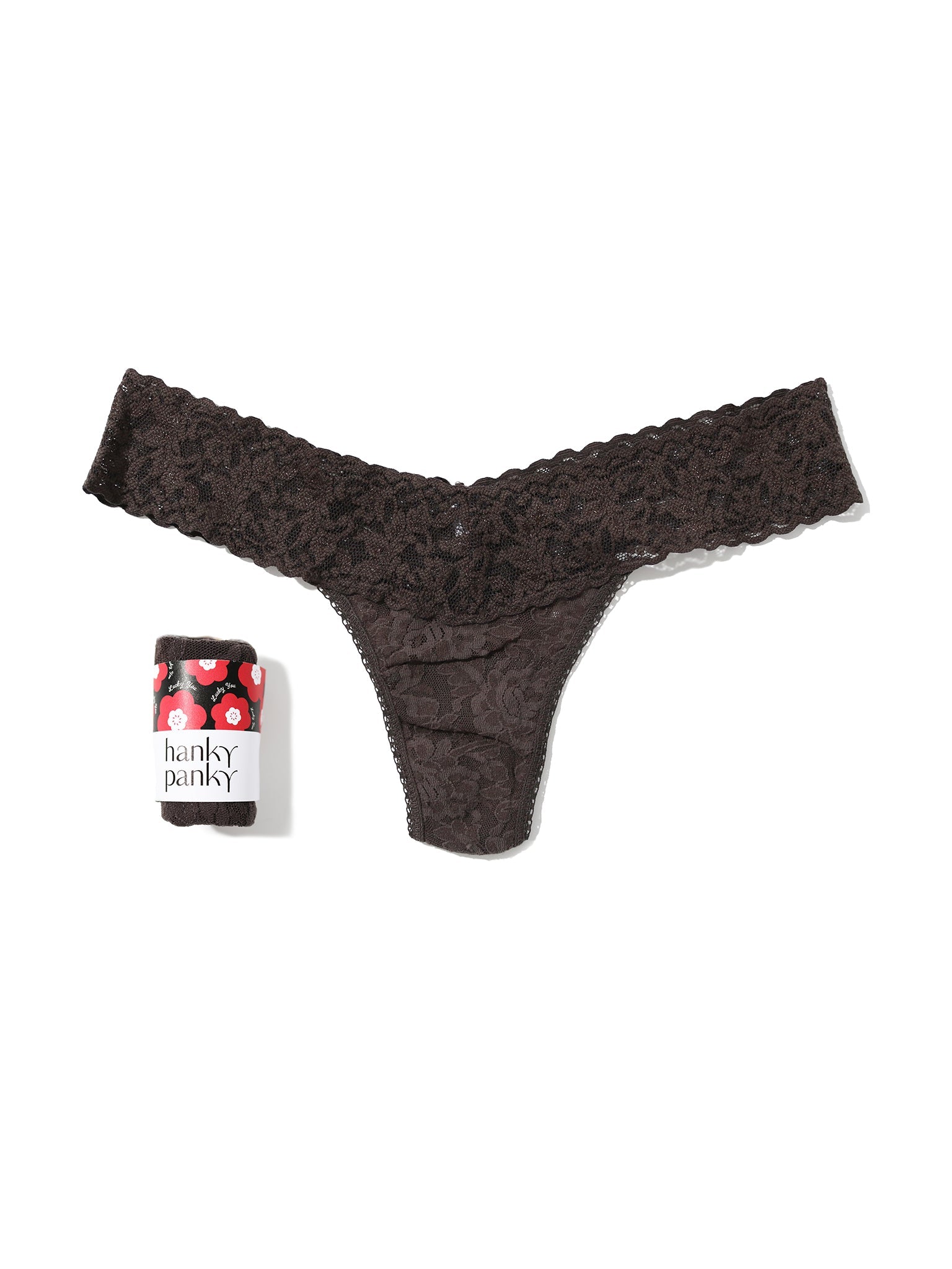 4911® Signature Lace® Low Rise Thong Fortune Cookie Granite