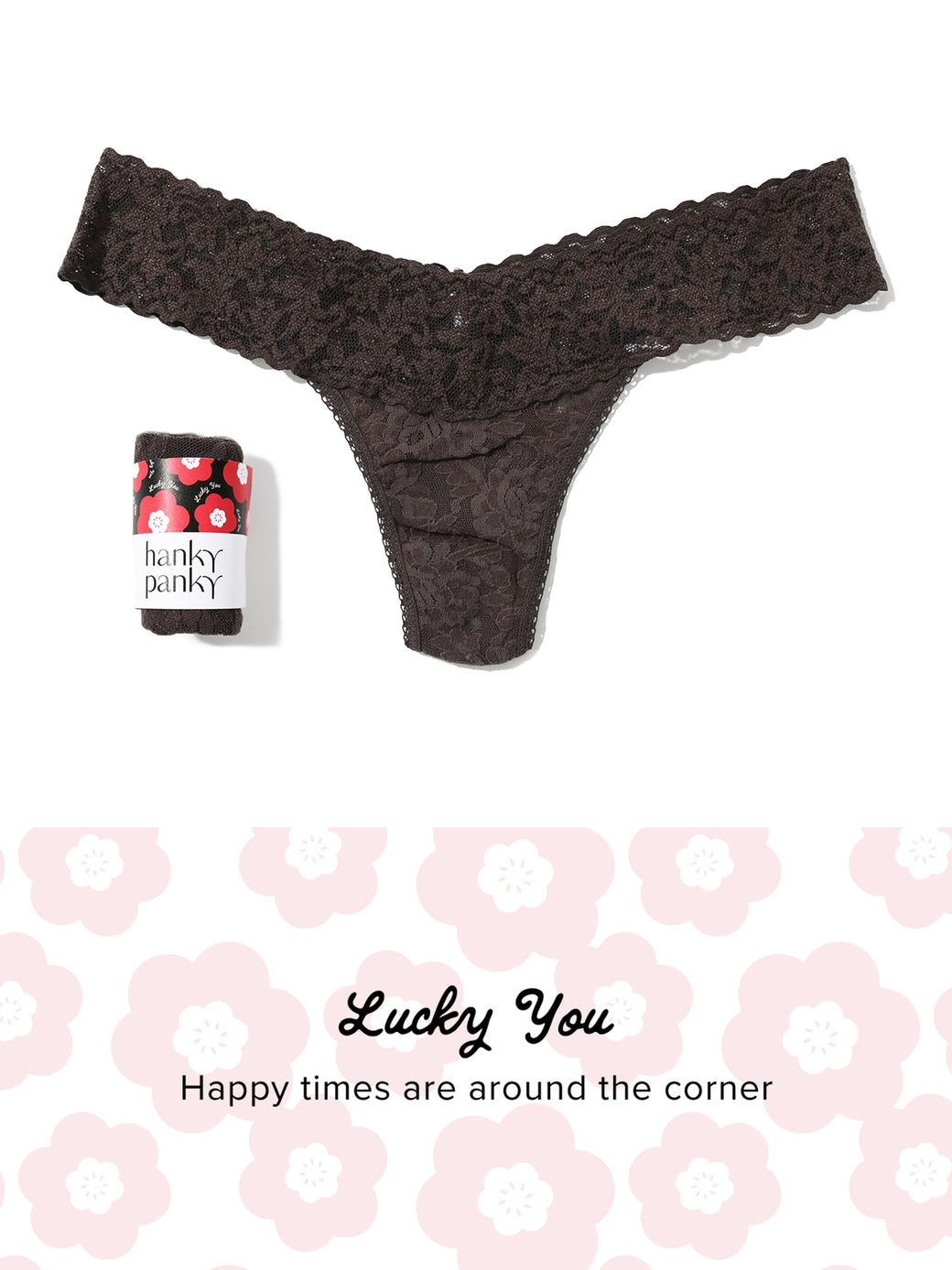 Signature Lace® Low Rise Thong Fortune Cookie Granite