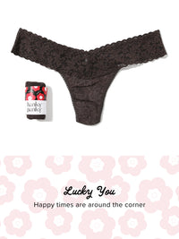 Signature Lace® Low Rise Thong Fortune Cookie Granite