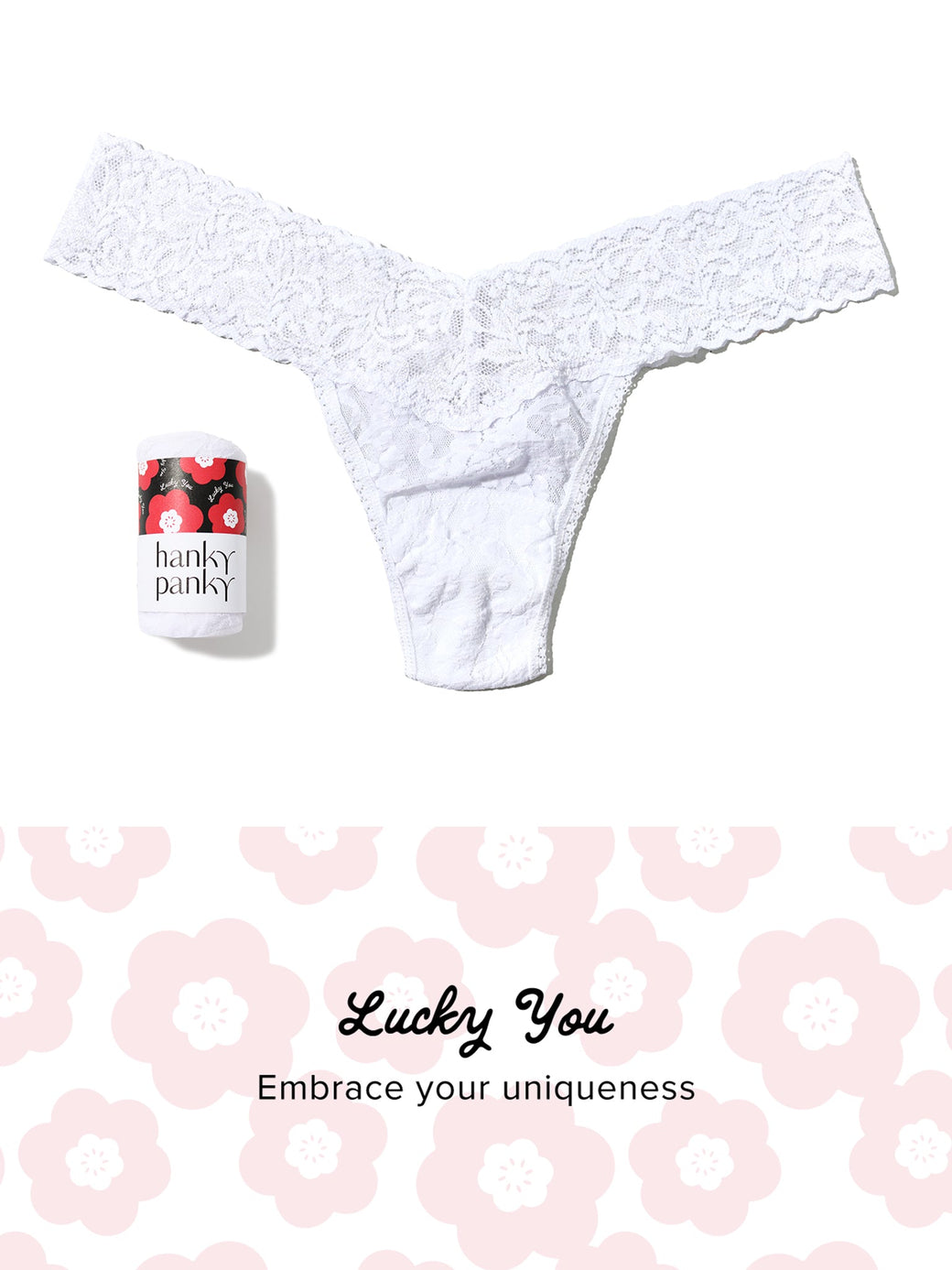 Signature Lace® Low Rise Thong Fortune Cookie White