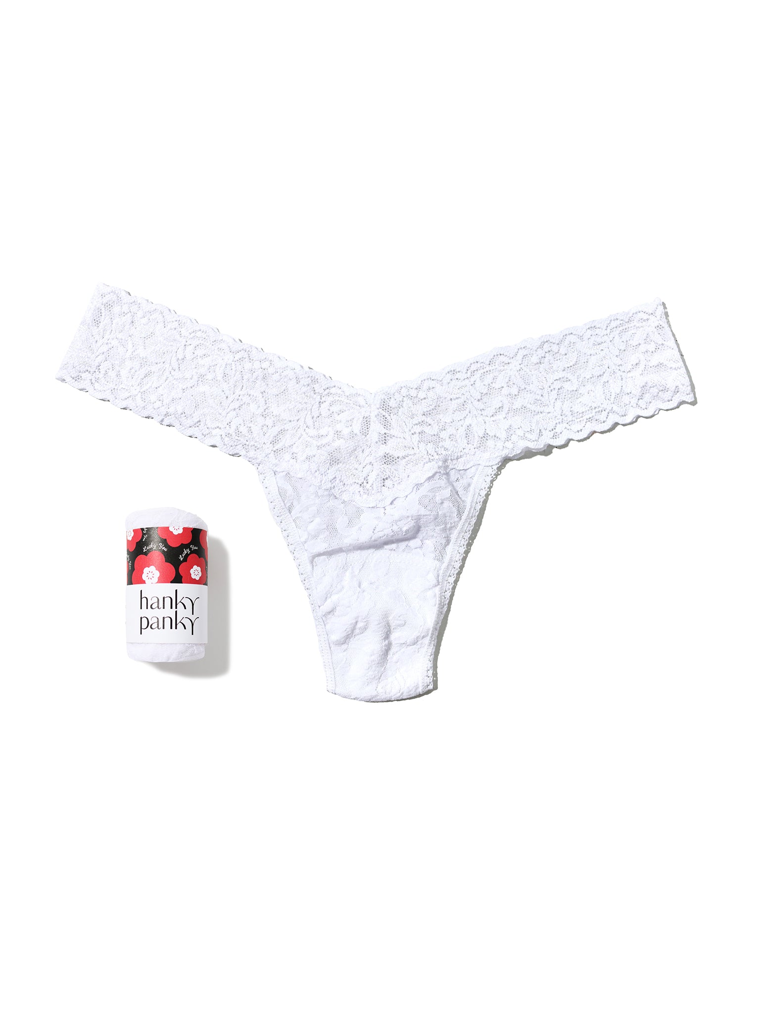Signature Lace® Low Rise Thong Fortune Cookie White