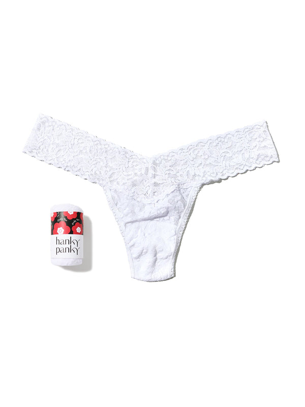 Signature Lace® Low Rise Thong Fortune Cookie White