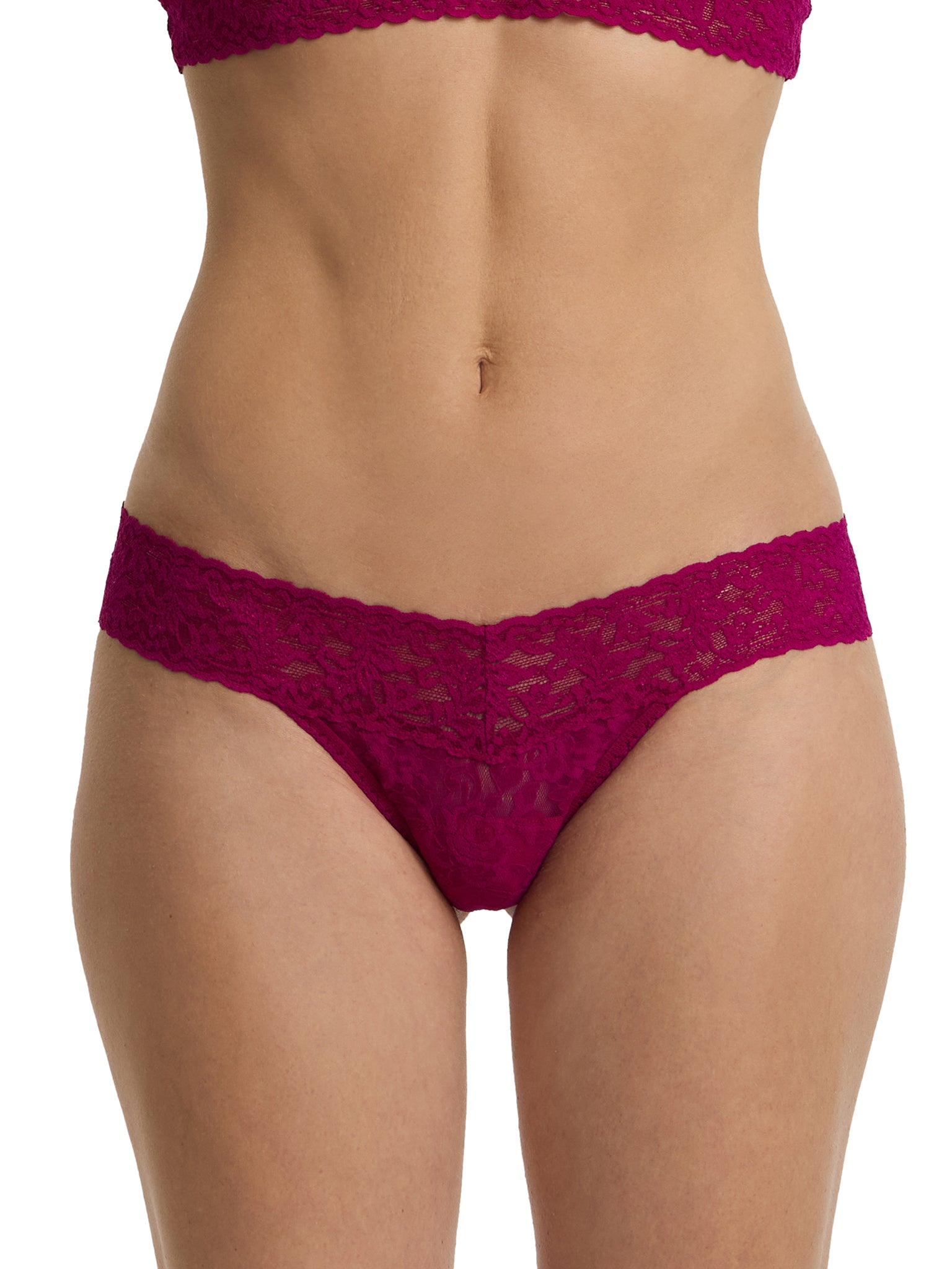 4911® Signature Lace® Low Rise Thong From The Vine Red