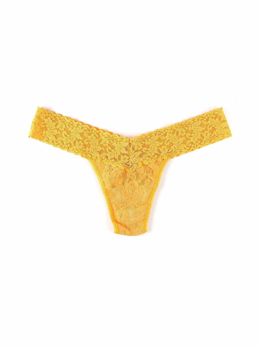 Ginger Shot Orange Signature Lace® Low Rise Thong - Flat Lay Front | Hanky Panky