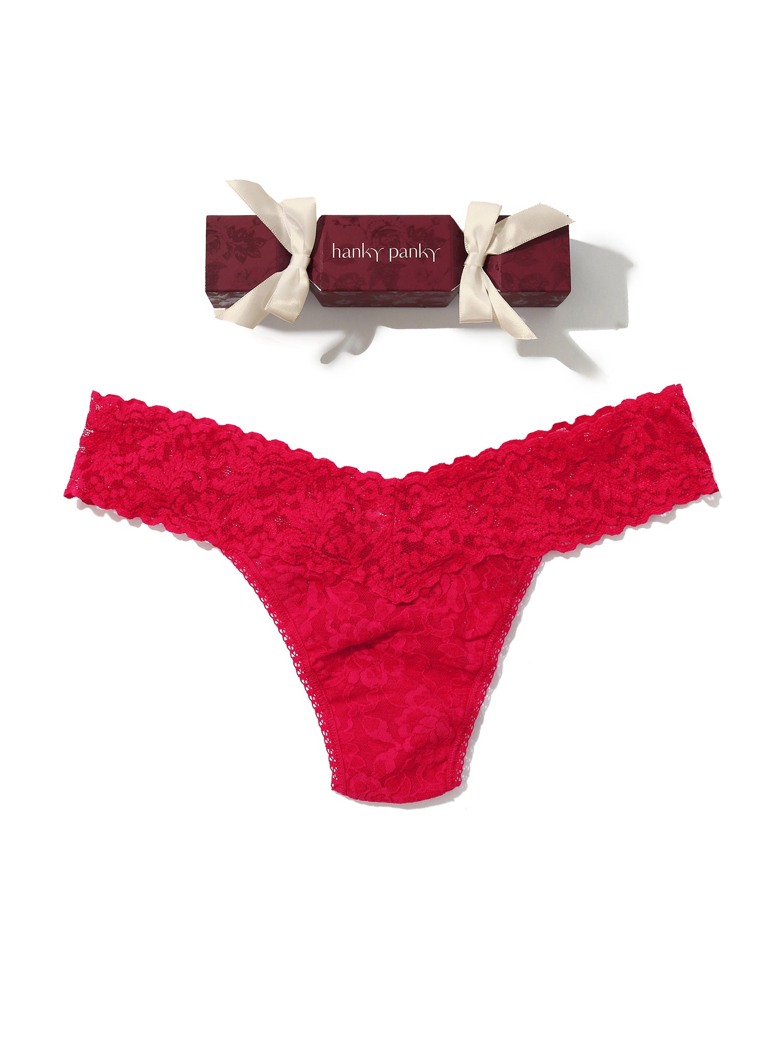 4911® Signature Lace® Low Rise Thong Holiday Cracker Beet Juice Red