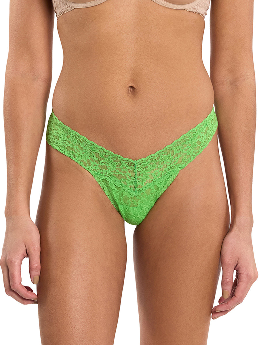 Signature Lace® Low Rise Thong Lucky Me Green