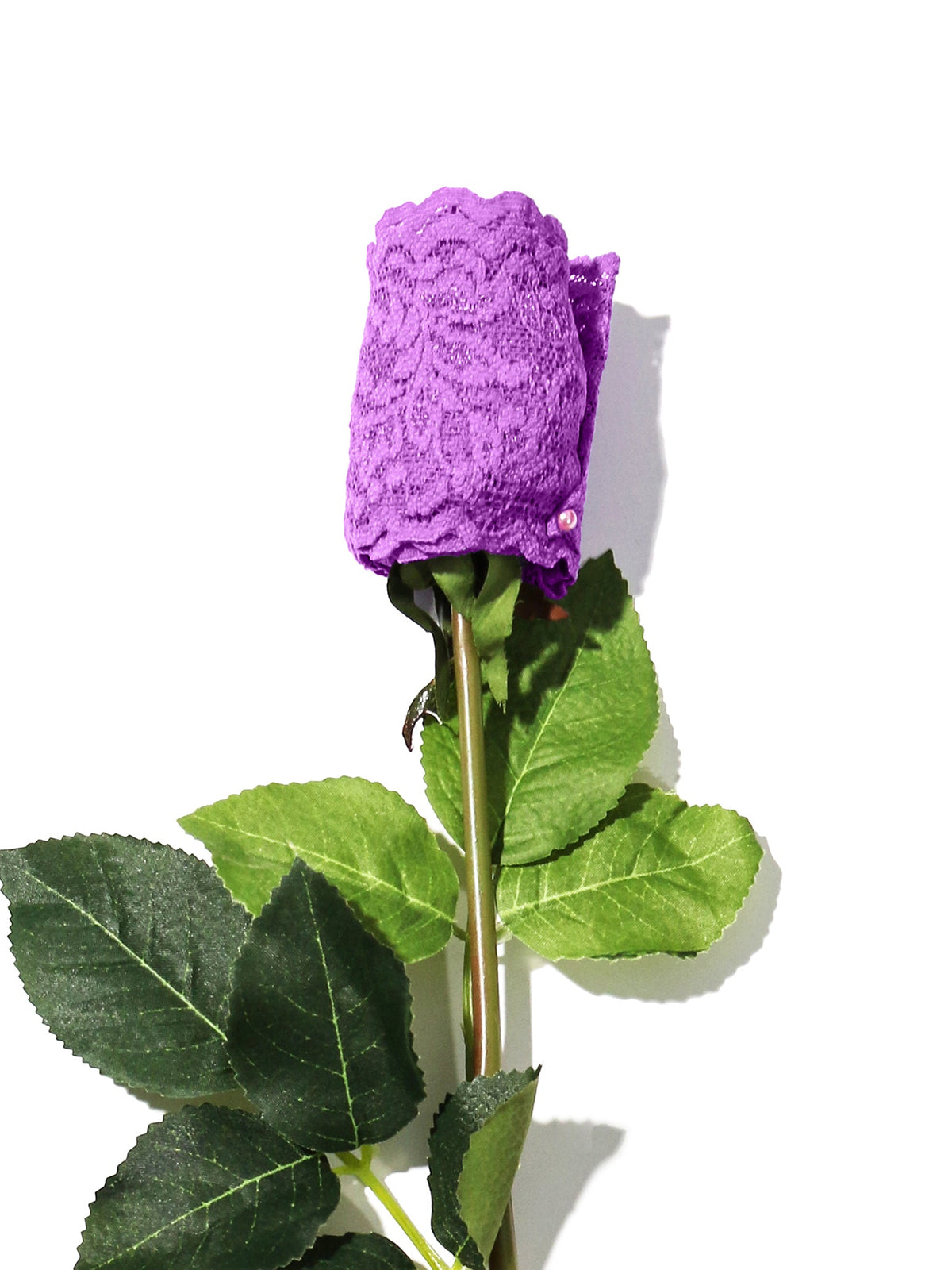 Candied Violet Signature Lace® Low Rise Thong Rose Gift - Lace Bud Close-Up Detail | Hanky Panky