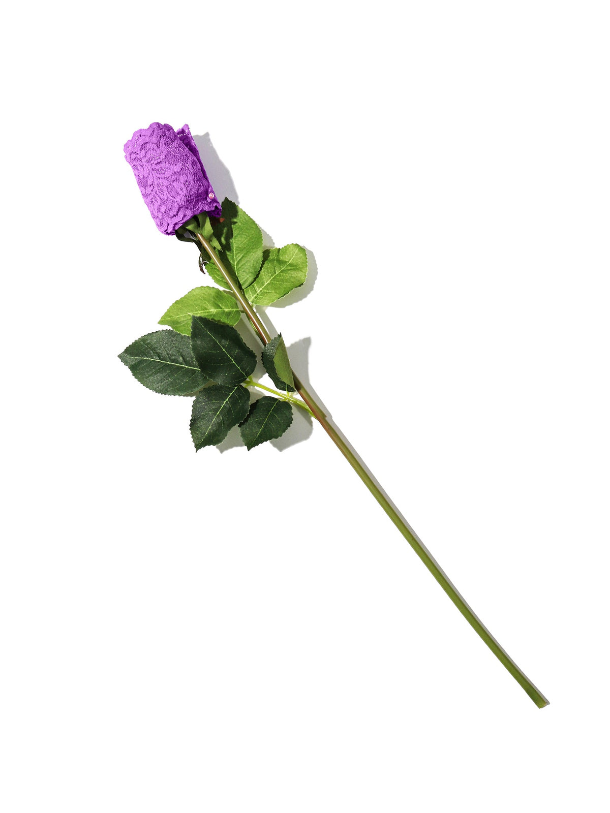 Candied Violet Signature Lace® Low Rise Thong rolled into a rose gift - Full Length View | Hanky Panky